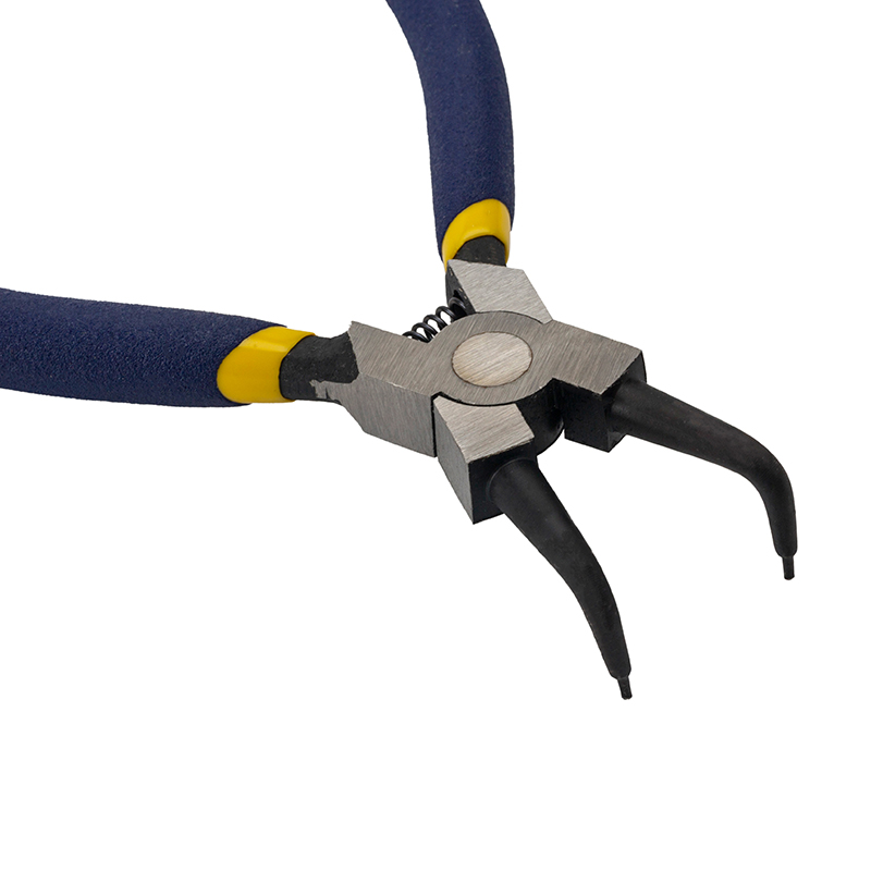 Cr-V 美式精抛双沾塑柄弯型内卡挡圈钳