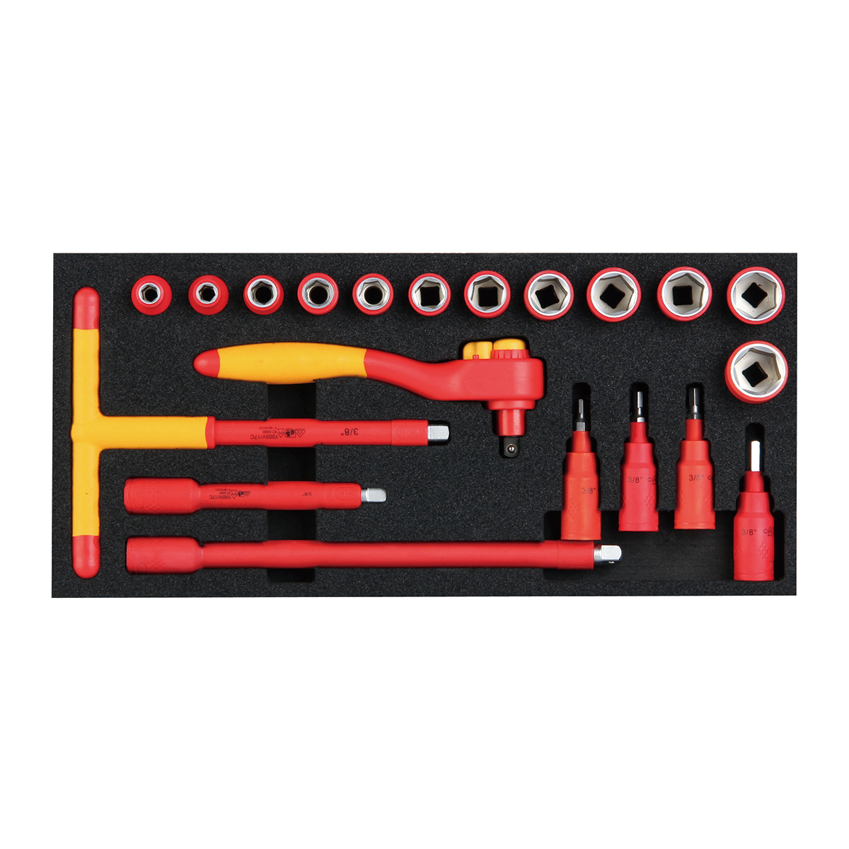 20 件 10mm 系列绝缘套筒组合工具