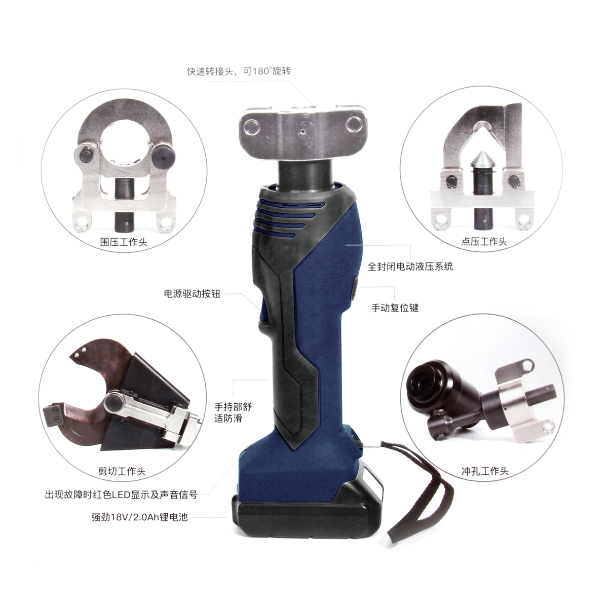 高性能4 合1 锂电多工能液压组合工具