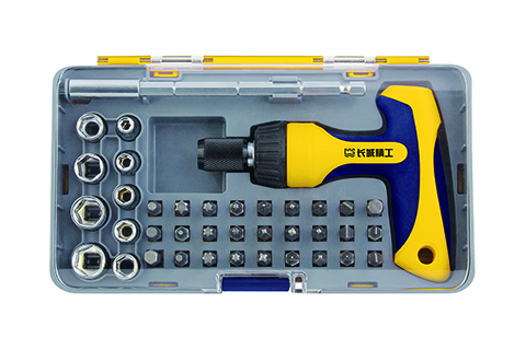 38 件T 型柄棘轮螺丝批组套