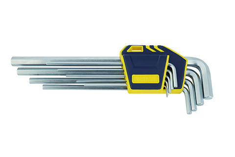 9pcs 塑插亚光平头特长内六角扳手组套