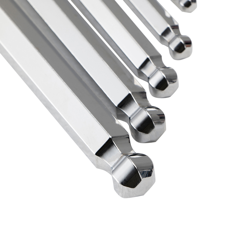 11pcs 塑插镀铬球头特长内六角扳手组套