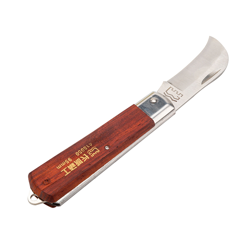 Great Wall Wood Handle Curved Electrician Knife