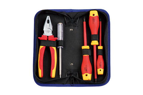 5 件绝缘家用电工组合工具（牛津包）