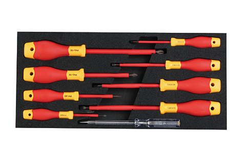 9 件绝缘螺丝批组合工具